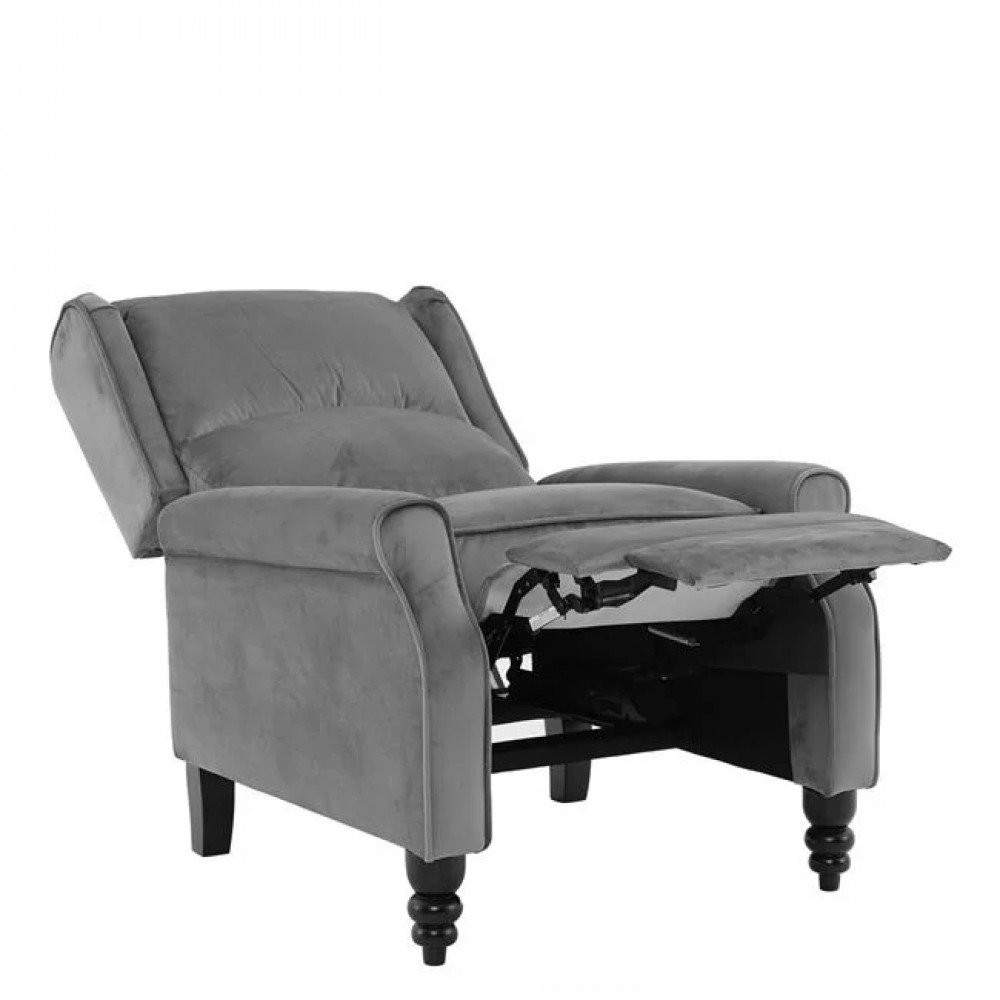 Πολυθρόνα relax-μπερζέρα "SIMPLE" από ύφασμα σε χρώμα γκρι 72x84x97