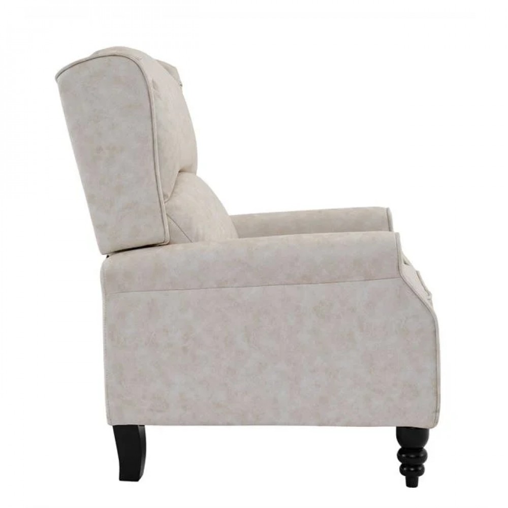 Πολυθρόνα relax-μπερζέρα "SIMPLE" από ύφασμα σε χρώμα εκρού 72x84x97