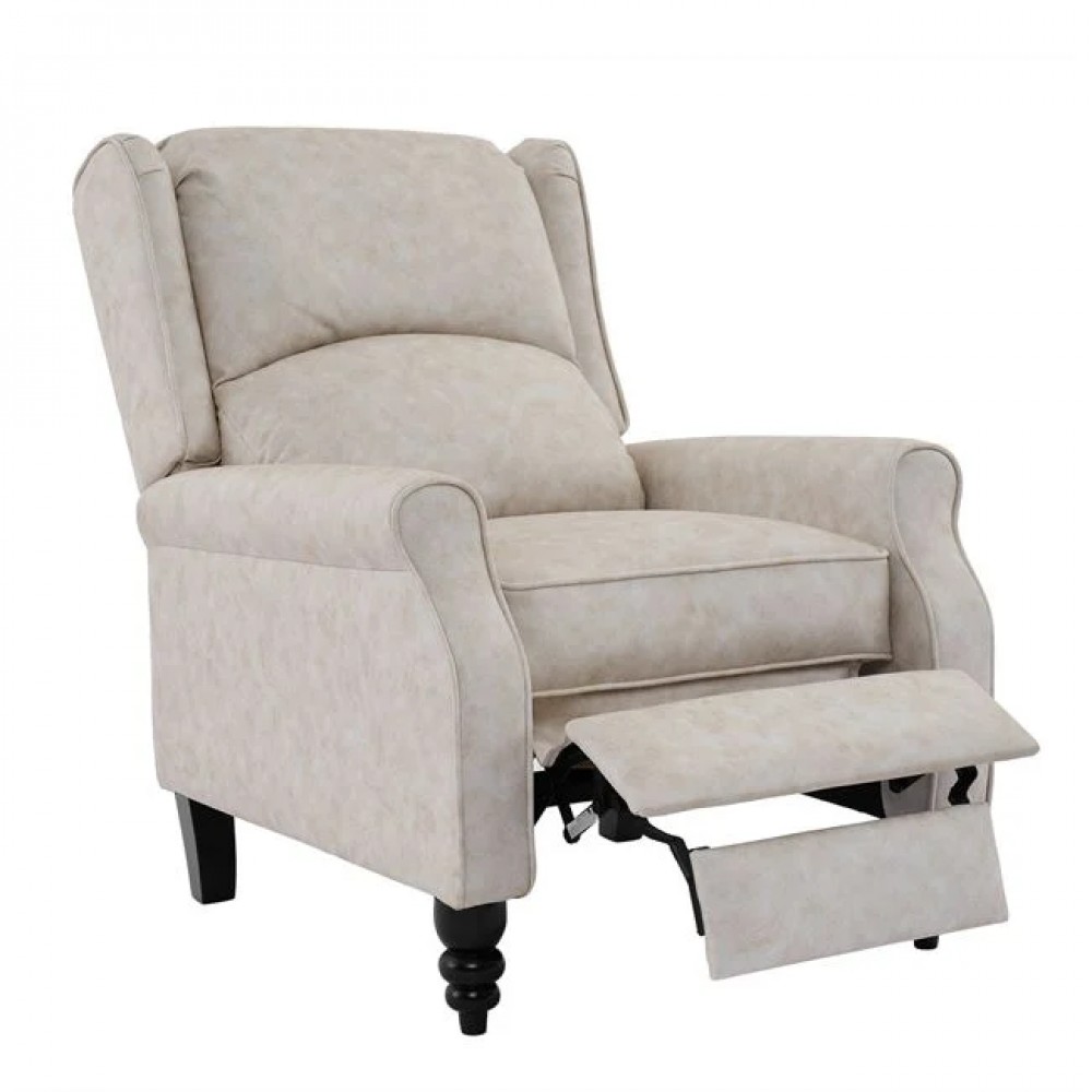 Πολυθρόνα relax-μπερζέρα "SIMPLE" από ύφασμα σε χρώμα εκρού 72x84x97