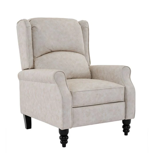 Πολυθρόνα relax-μπερζέρα "SIMPLE" από ύφασμα σε χρώμα εκρού 72x84x97