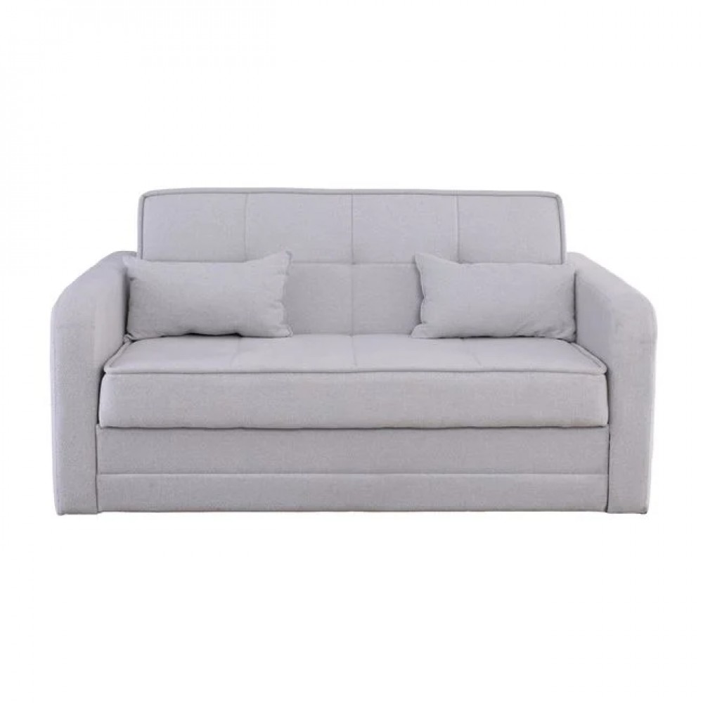 Καναπές-κρεβάτι διθέσιος "CAMAL" από ύφασμα σε χρώμα γκρι 171x115x90