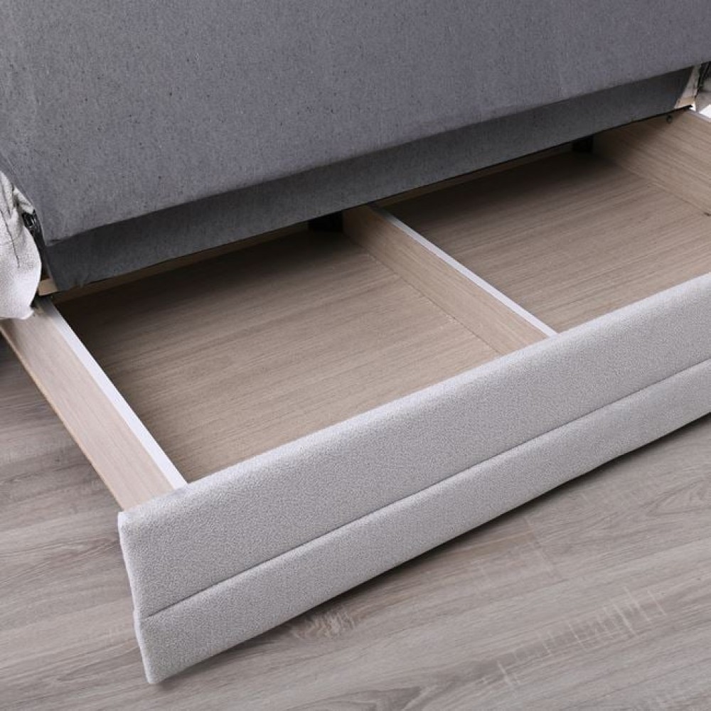 Καναπές-κρεβάτι διθέσιος "CAMAL" από ύφασμα σε χρώμα γκρι 171x115x90
