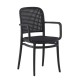 Πολυθρόνα "FLORENCE" στοιβαζόμενη από pp/pp rattan σε χρώμα μαύρο 54x54x84