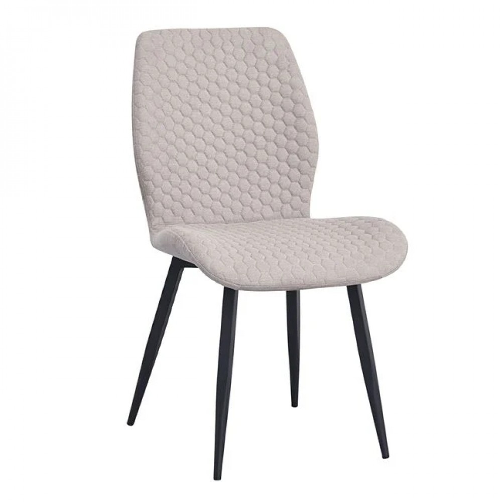 Καρέκλα "CLARA" από μέταλλο/ύφασμα σε χρώμα μαύρο/γκρι-μπεζ 50x62x87