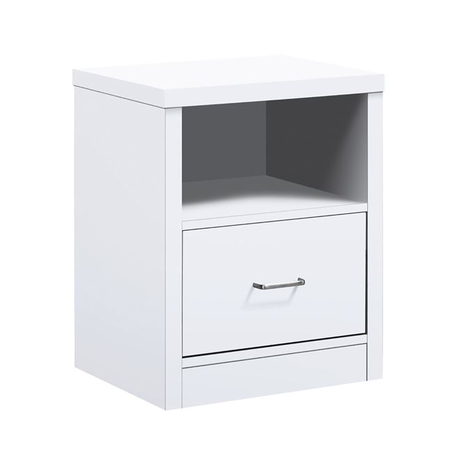 Κομοδίνο "LIFE LUX" σε χρώμα λευκό 47x39x60