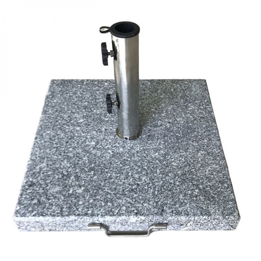 Βάση ομπρέλας από τεχνόπετρα-τεχνομάρμαρο/μέταλλο σε χρώμα γρανίτη/inox 45x45x7.5/37 40kg
