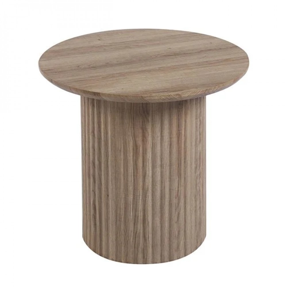 Σετ τραπέζια σαλονιού "DIAZ" 2τμχ από mdf σε χρώμα σονόμα Φ50&Φ80