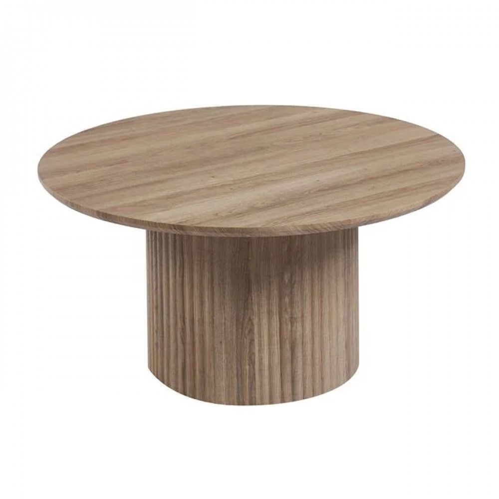 Σετ τραπέζια σαλονιού "DIAZ" 2τμχ από mdf σε χρώμα σονόμα Φ50&Φ80