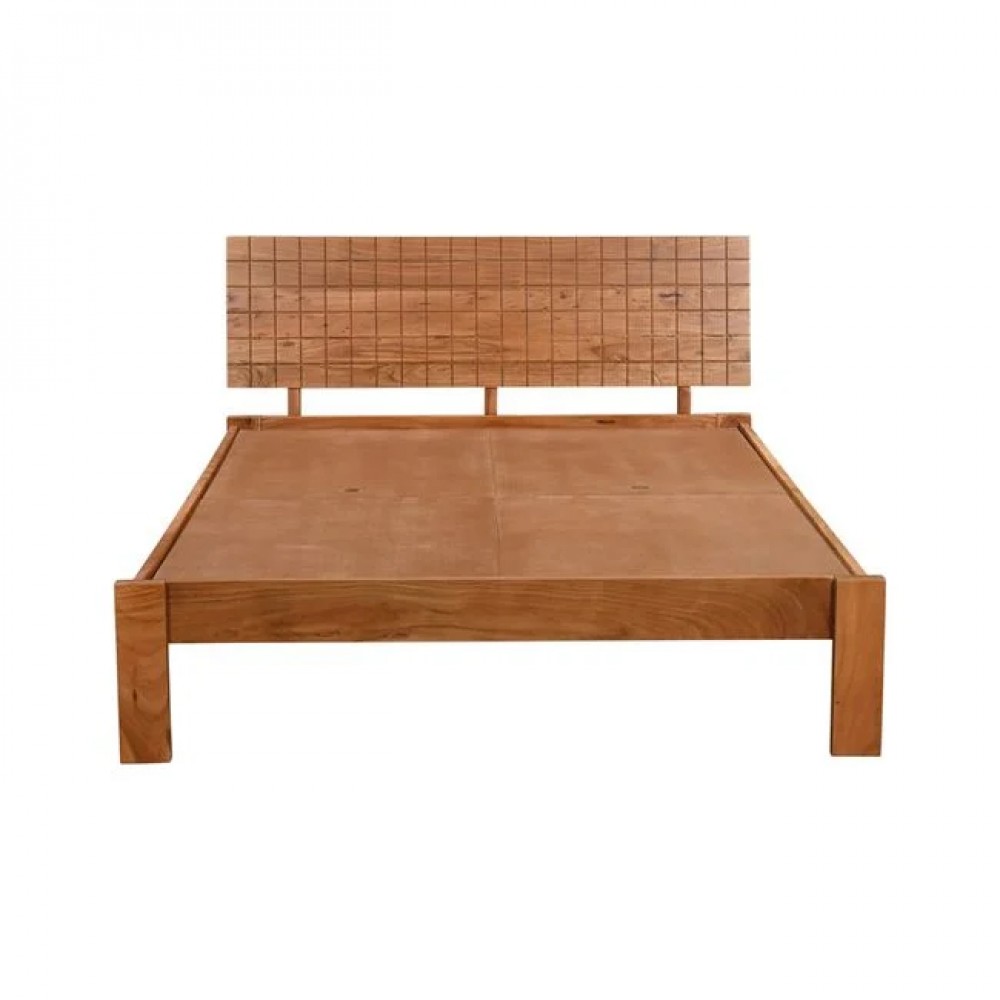 Κρεβάτι διπλό "CAPITAL" από ξύλο σε χρώμα φυσικό 150x200