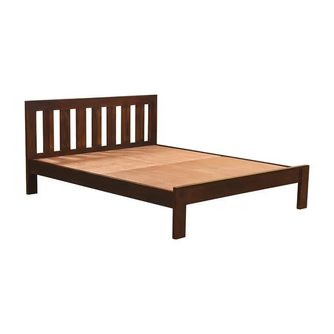 Κρεβάτι διπλό "SOHO" από ξύλο σε χρώμα καρυδί 150x200