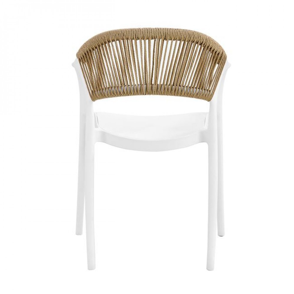 Πολυθρόνα "DONNA" από pp/σχοινί σε χρώμα λευκό/φυσικό 56x54x81