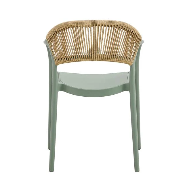Πολυθρόνα "DONNA" από pp/σχοινί σε χρώμα πράσινο/φυσικό 56x54x81