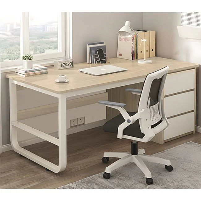 Γραφείο από μέταλλο σε χρώμα λευκό/φυσικό 120x48x74