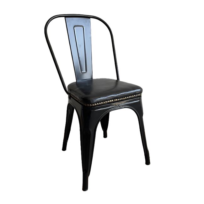Καρέκλα "RELIX" στοιβαζόμενη από μέταλλο/pu σε χρώμα μαύρο 	45x53x85