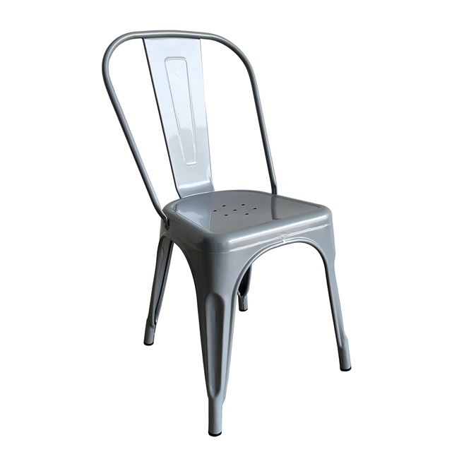 Καρέκλα "RELIX" στοιβαζόμενη από μέταλλο σε χρώμα γκρι 44x49x84