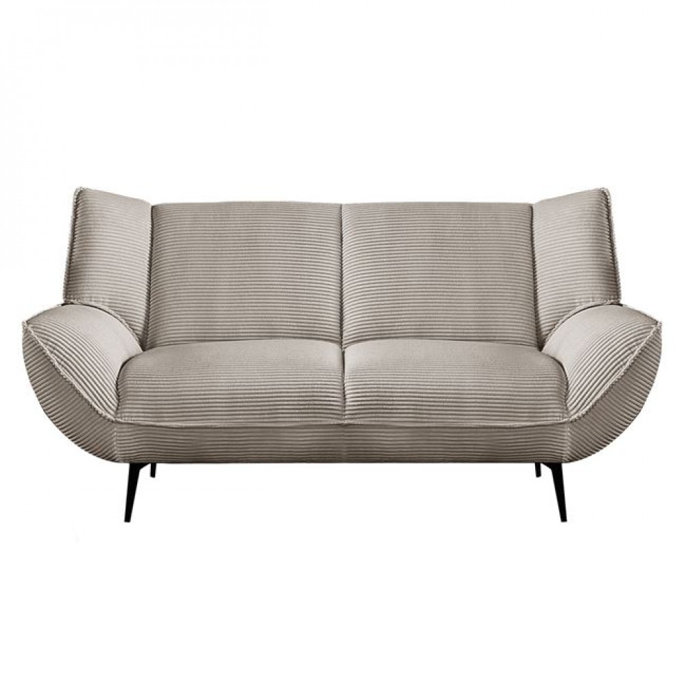 Καναπές διθέσιος "EMERALD" από ύφασμα κοτλέ σε χρώμα μπεζ 172x88x82