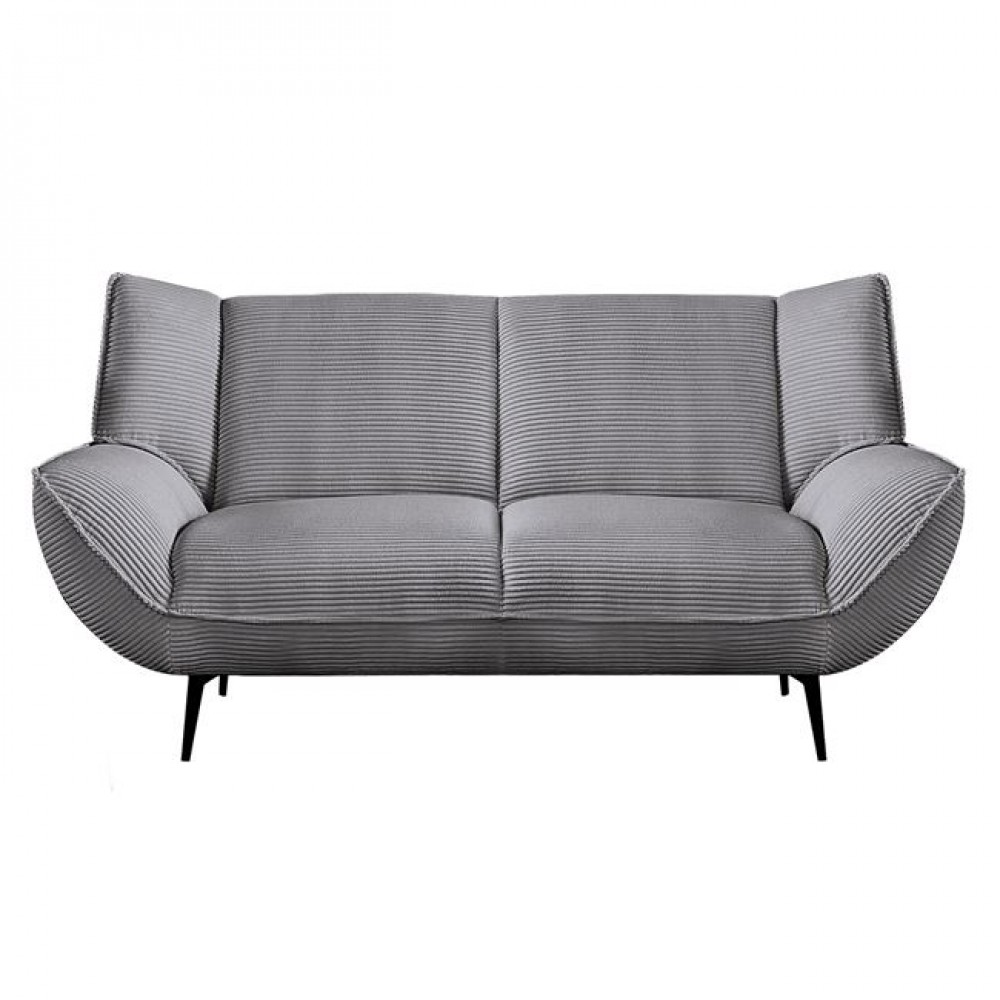 Καναπές διθέσιος "EMERALD" από ύφασμα κοτλέ σε χρώμα γκρι 172x88x82