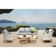 Σετ σαλόνι κήπου "IBIZA" 5τμχ από αλουμίνιο/wicker σε χρώμα λευκό/φυσικό/γκρι 182x78x79