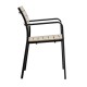 Πολυθρόνα "SAGA" στοιβαζόμενη από μέταλλο/pp σε χρώμα μαύρο/tortora 57x46x83