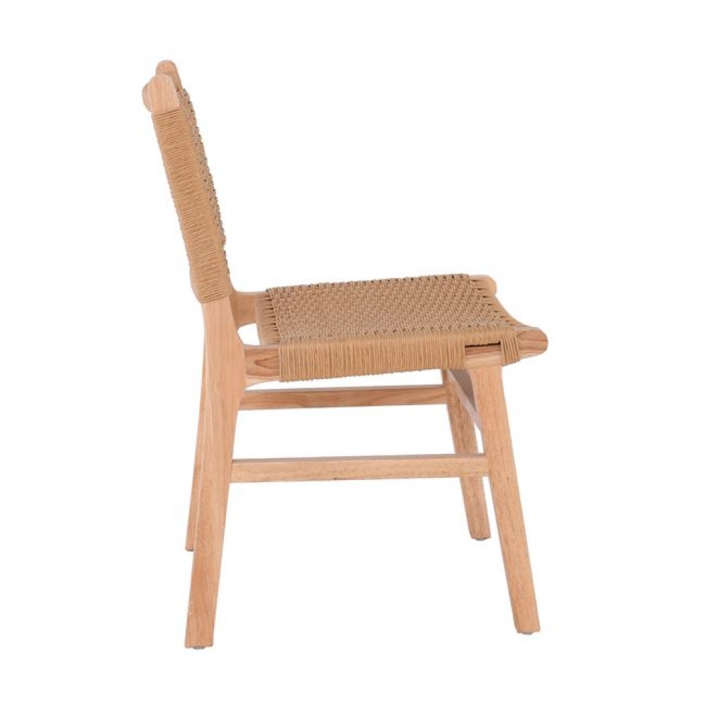 Καρέκλα τραπεζαρίας "COMO" από ξύλο/σχοινί σε χρώμα φυσικό 50x61x85