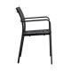 Πολυθρόνα "SAGA" στοιβαζόμενη από μέταλλο/pp σε χρώμα μαύρο/ανθρακί 57x46x83