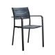 Πολυθρόνα "SAGA" στοιβαζόμενη από μέταλλο/pp σε χρώμα μαύρο/ανθρακί 57x46x83