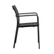 Πολυθρόνα "SAGA" στοιβαζόμενη από μέταλλο/pp σε χρώμα μαύρο 57x46x83