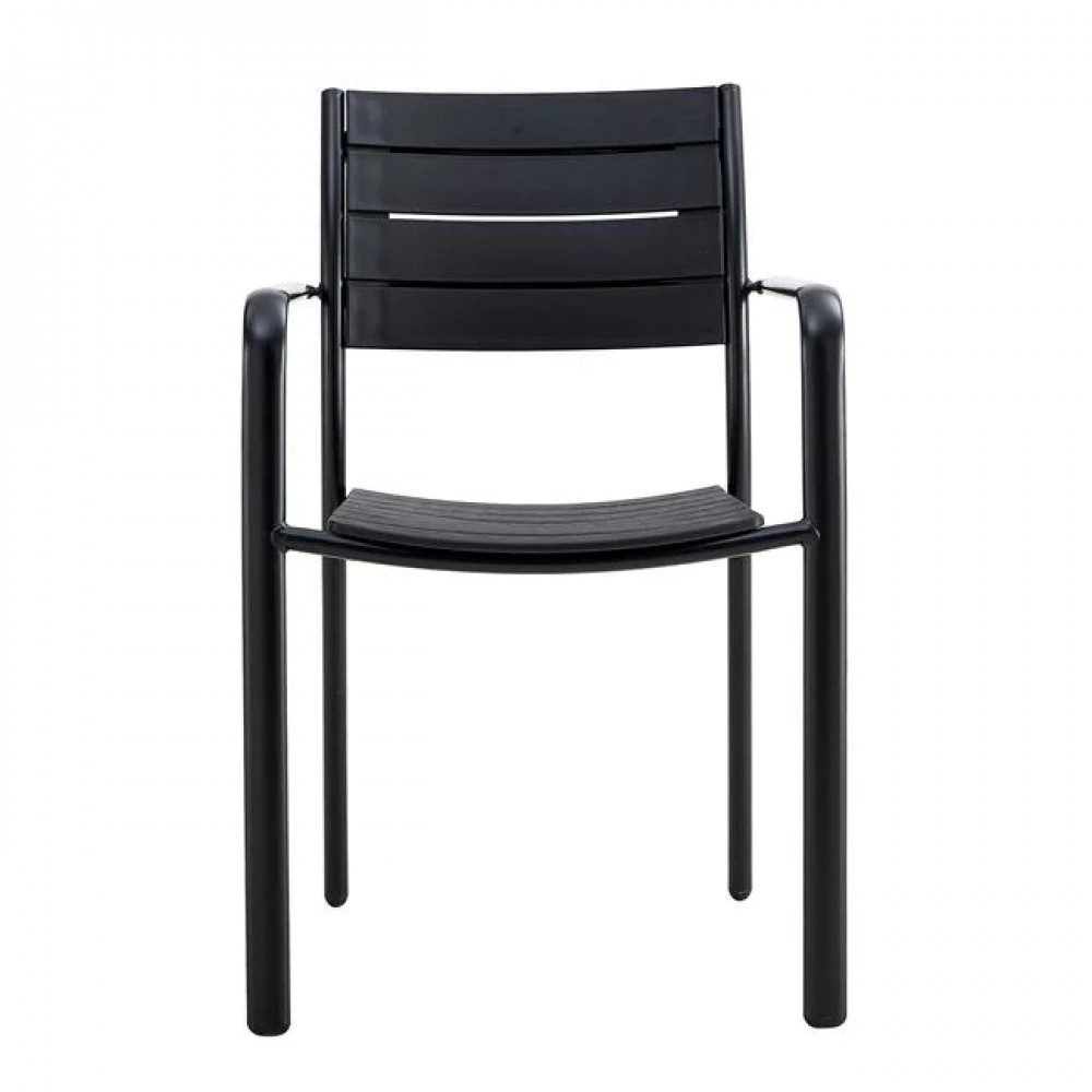 Πολυθρόνα "SAGA" στοιβαζόμενη από μέταλλο/pp σε χρώμα μαύρο 57x46x83