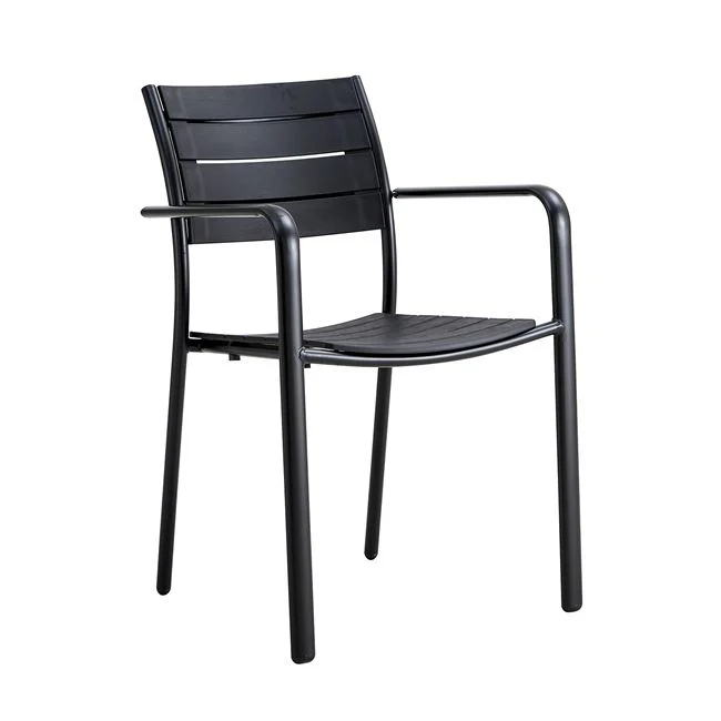 Πολυθρόνα "SAGA" στοιβαζόμενη από μέταλλο/pp σε χρώμα μαύρο 57x46x83