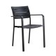 Πολυθρόνα "SAGA" στοιβαζόμενη από μέταλλο/pp σε χρώμα μαύρο 57x46x83
