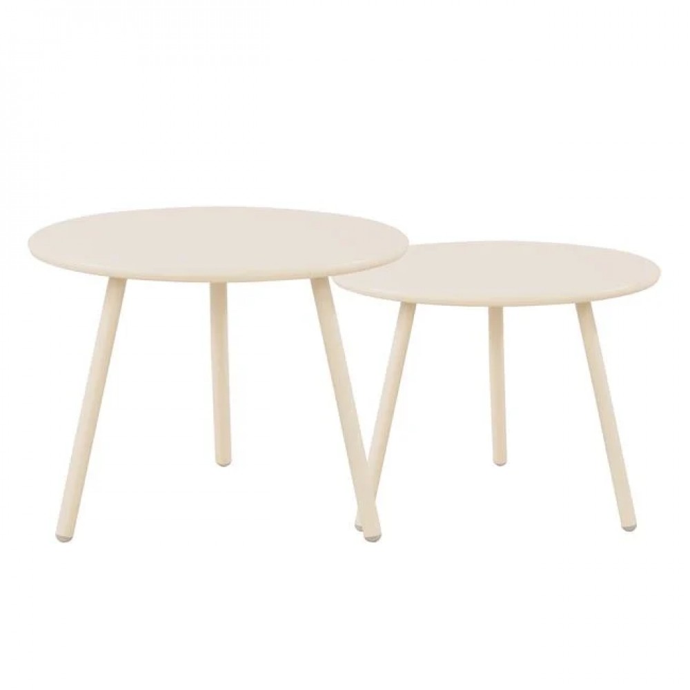 Σετ σαλόνι "ASTRID" 5τμχ από μέταλλο/pp/ύφασμα σε χρώμα κρεμ/ανοιχτό λαδί 123x71x80