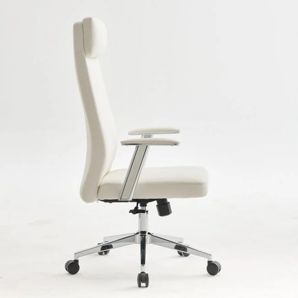 Πολυθρόνα γραφείου διευθυντή από pu σε χρώμα λευκό 63x75x115/121