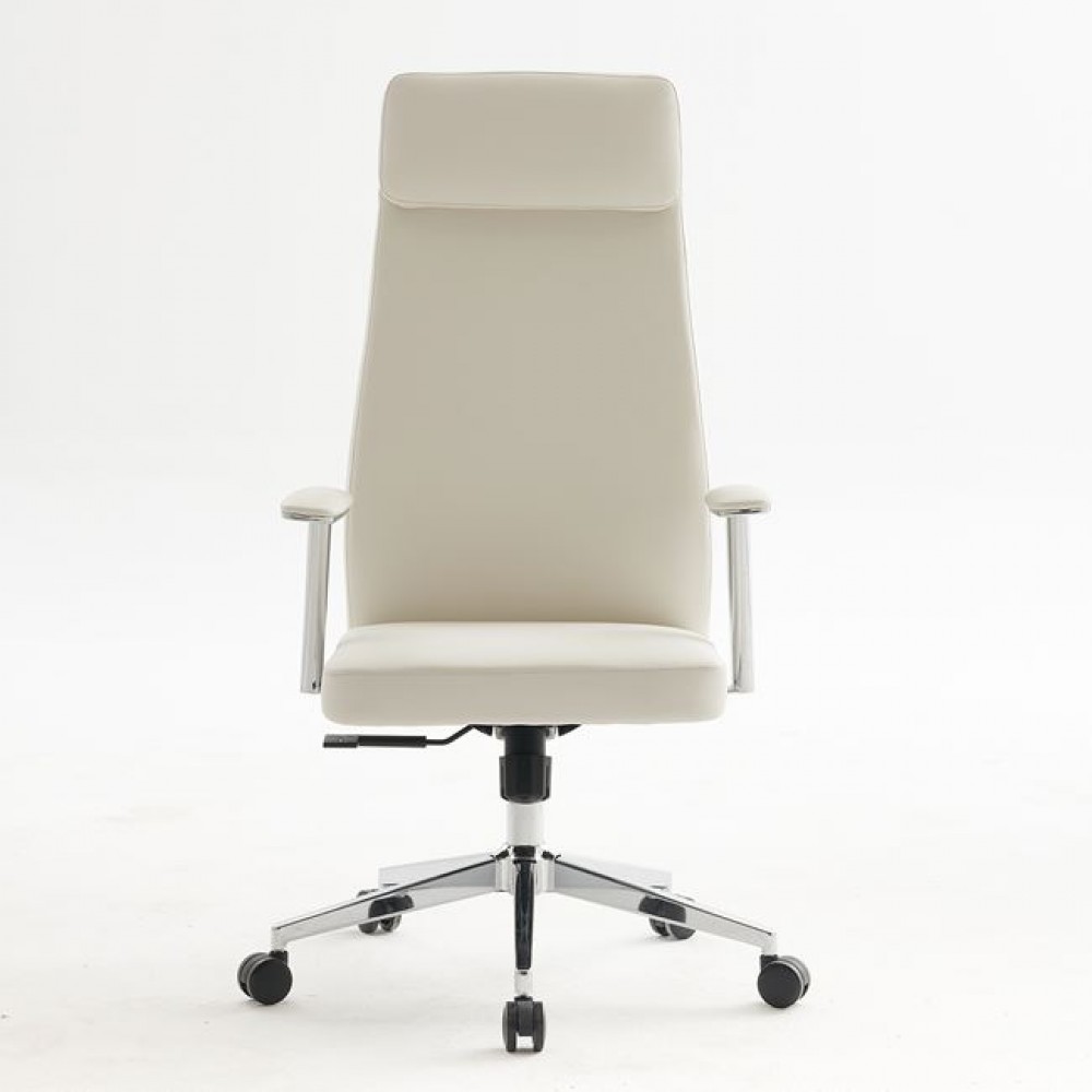 Πολυθρόνα γραφείου διευθυντή από pu σε χρώμα λευκό 63x75x115/121