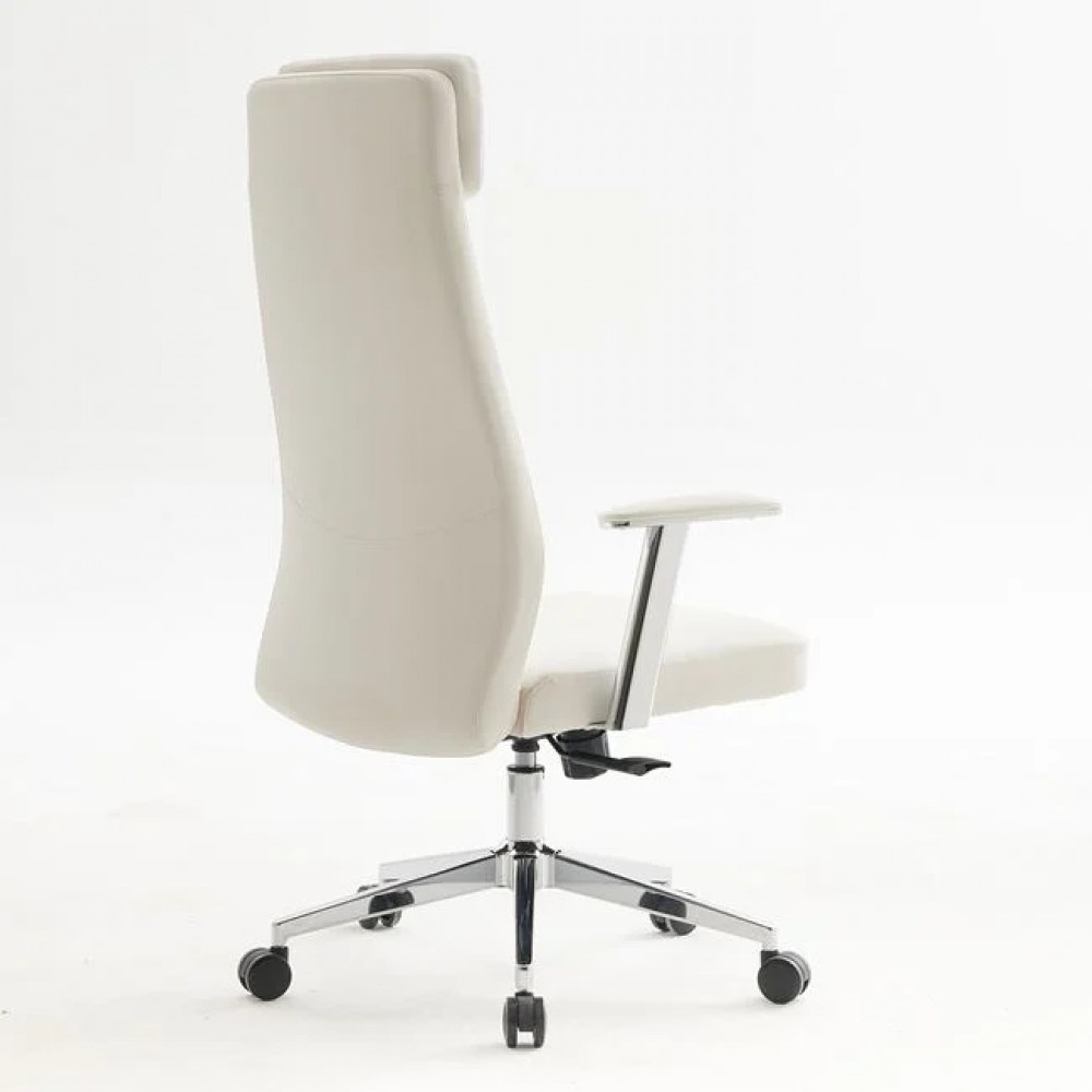 Πολυθρόνα γραφείου διευθυντή από pu σε χρώμα λευκό 63x75x115/121