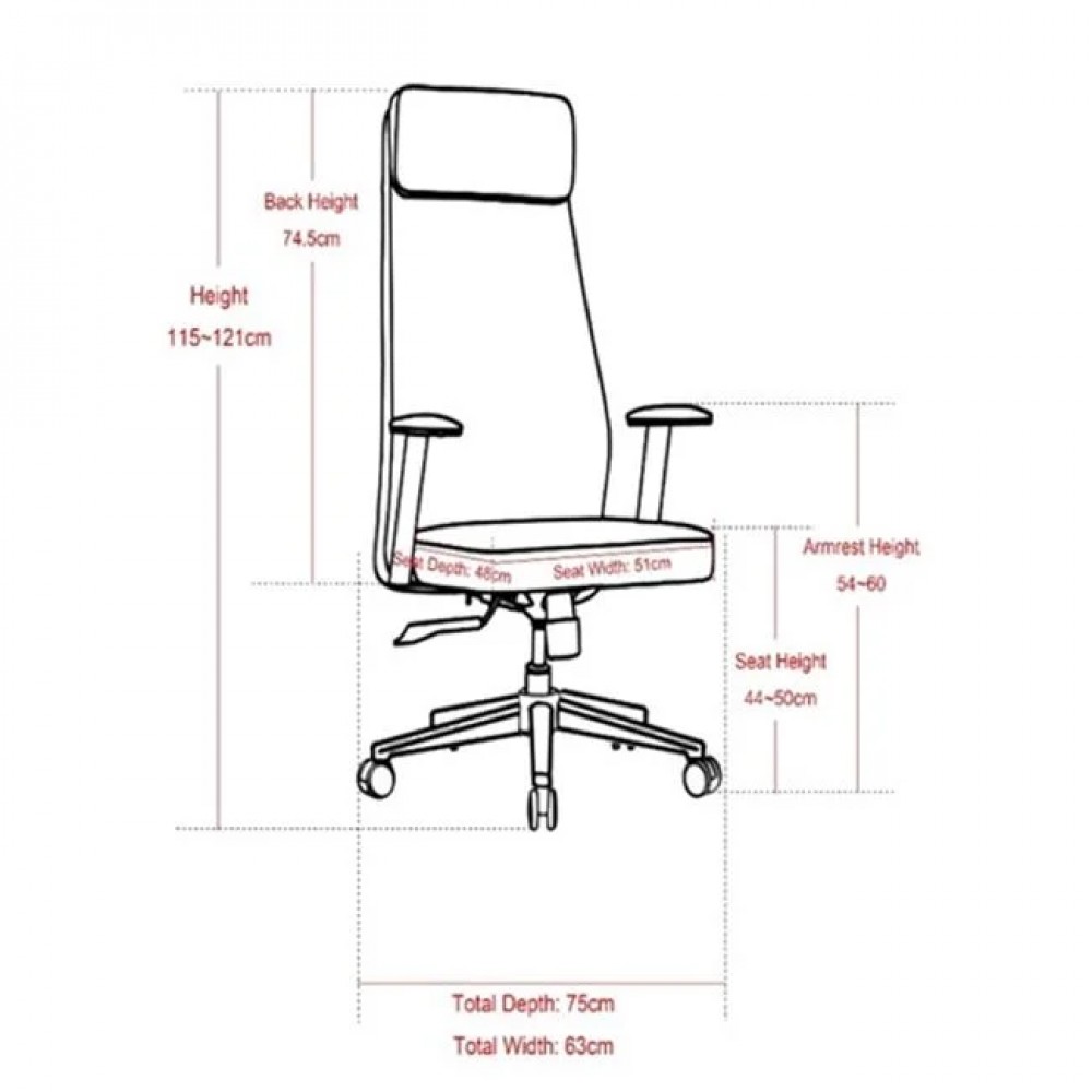 Πολυθρόνα γραφείου διευθυντή από pu σε χρώμα λευκό 63x75x115/121
