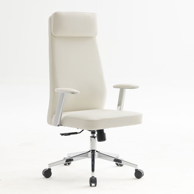 Πολυθρόνα γραφείου διευθυντή από pu σε χρώμα λευκό 63x75x115/121