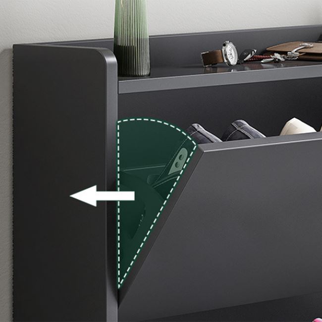 Παπουτσοθήκη 3 θέσεων από mdf σε χρώμα σκούρο γκρι 80x17x115