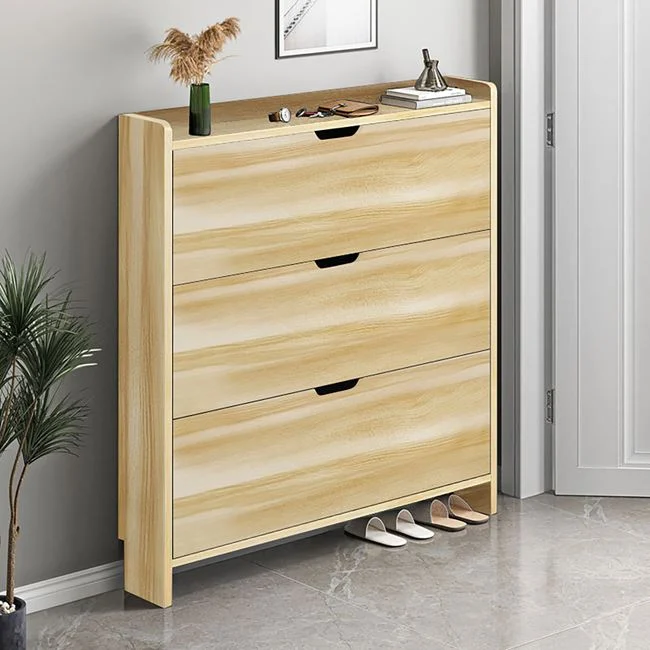 Παπουτσοθήκη 3 θέσεων από mdf σε χρώμα σονόμα 80x17x115