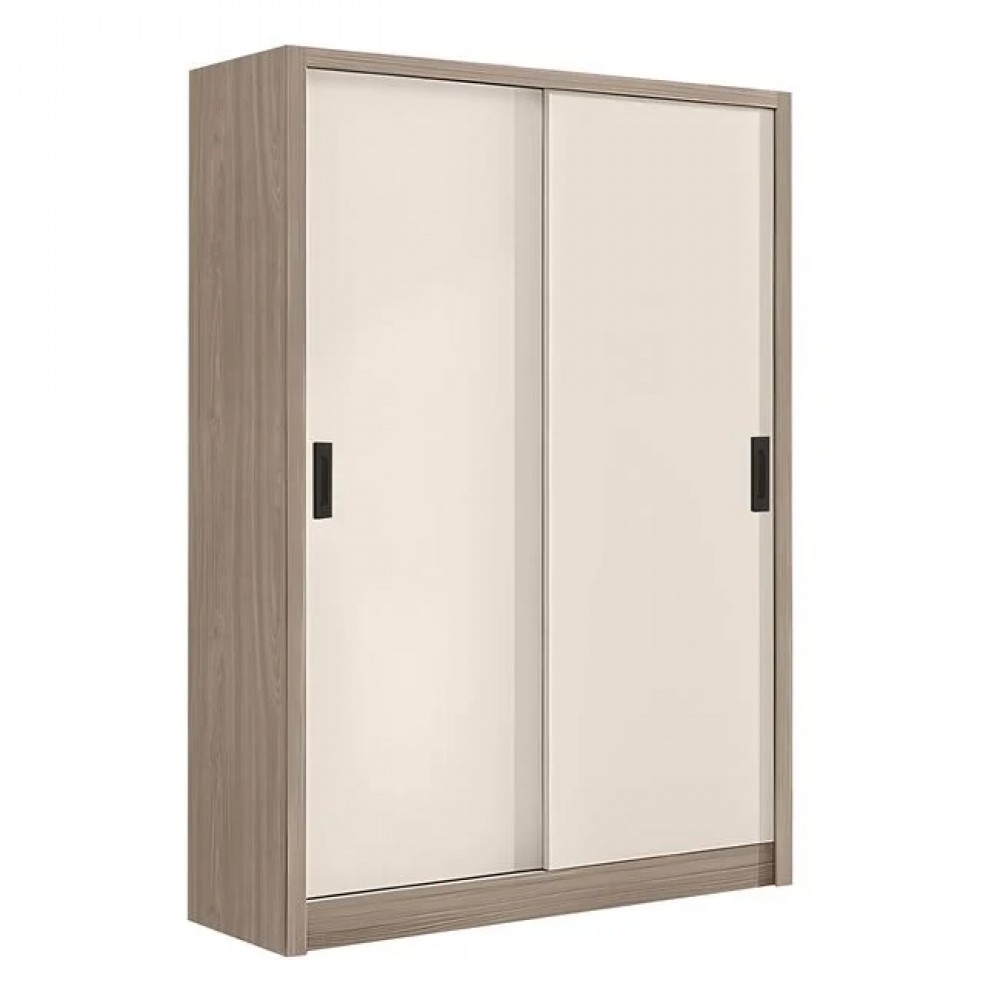 Ντουλάπα δίφυλλη "VANITY" συρόμενη από mdf σε χρώμα σονόμα oak/cream 120x60x200