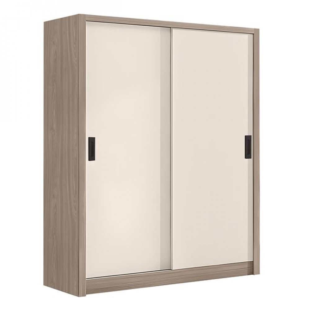 Ντουλάπα δίφυλλη "VANITY" συρόμενη από mdf σε χρώμα σονόμα oak/cream 160x60x200