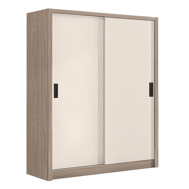 Ντουλάπα δίφυλλη "VANITY" συρόμενη από mdf σε χρώμα σονόμα oak/cream 160x60x200