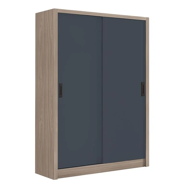 Ντουλάπα δίφυλλη "VANITY" συρόμενη από mdf σε χρώμα σονόμα oak/ανθρακί 120x60x200