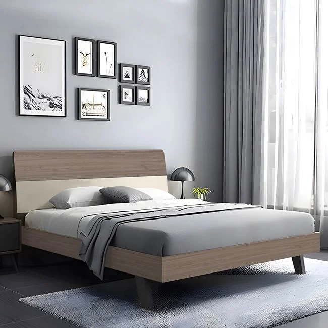 Κρεβάτι "VANITY" διπλό από mdf σε χρώμα σονόμα oak/cream 161x201x98