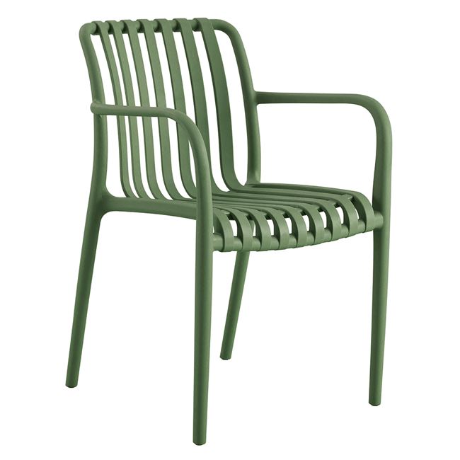 Πολυθρόνα "MODA-N" στοιβαζόμενη από pp σε χρώμα πράσινο 56x57x81