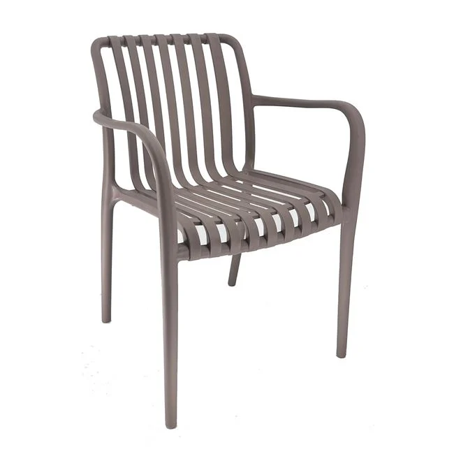 Πολυθρόνα "MODA-N" στοιβαζόμενη από pp σε χρώμα μόκα 56x57x81