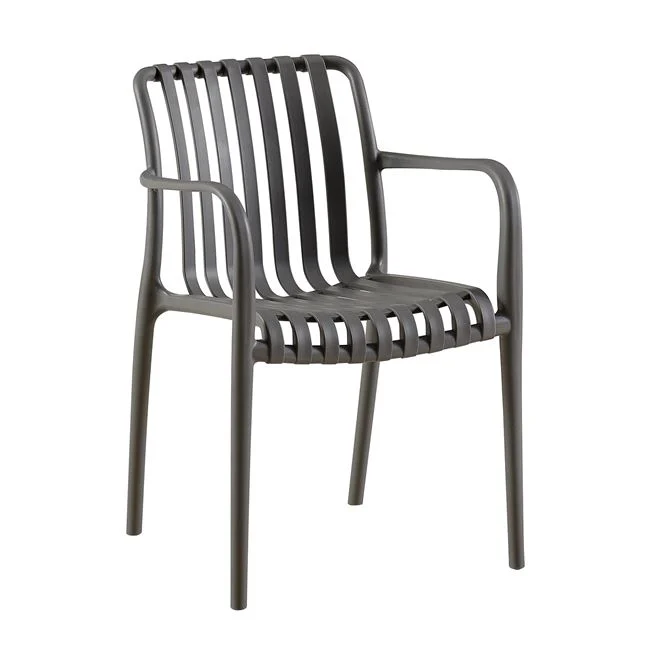 Πολυθρόνα "MODA-N" στοιβαζόμενη από pp σε χρώμα γκρι 56x57x81