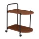 Τρόλεϊ μπαρ-βοηθητικό τραπεζάκι από mdf-pvc/μέταλλο σε χρώμα καρυδί/μαύρο 60x38x65