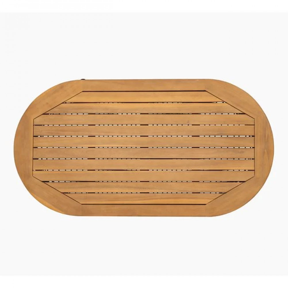 Σετ εξωτερικού χώρου "MARK" από ξύλο/σχοινί/ύφασμα σε χρώμα φυσικό/μπεζ