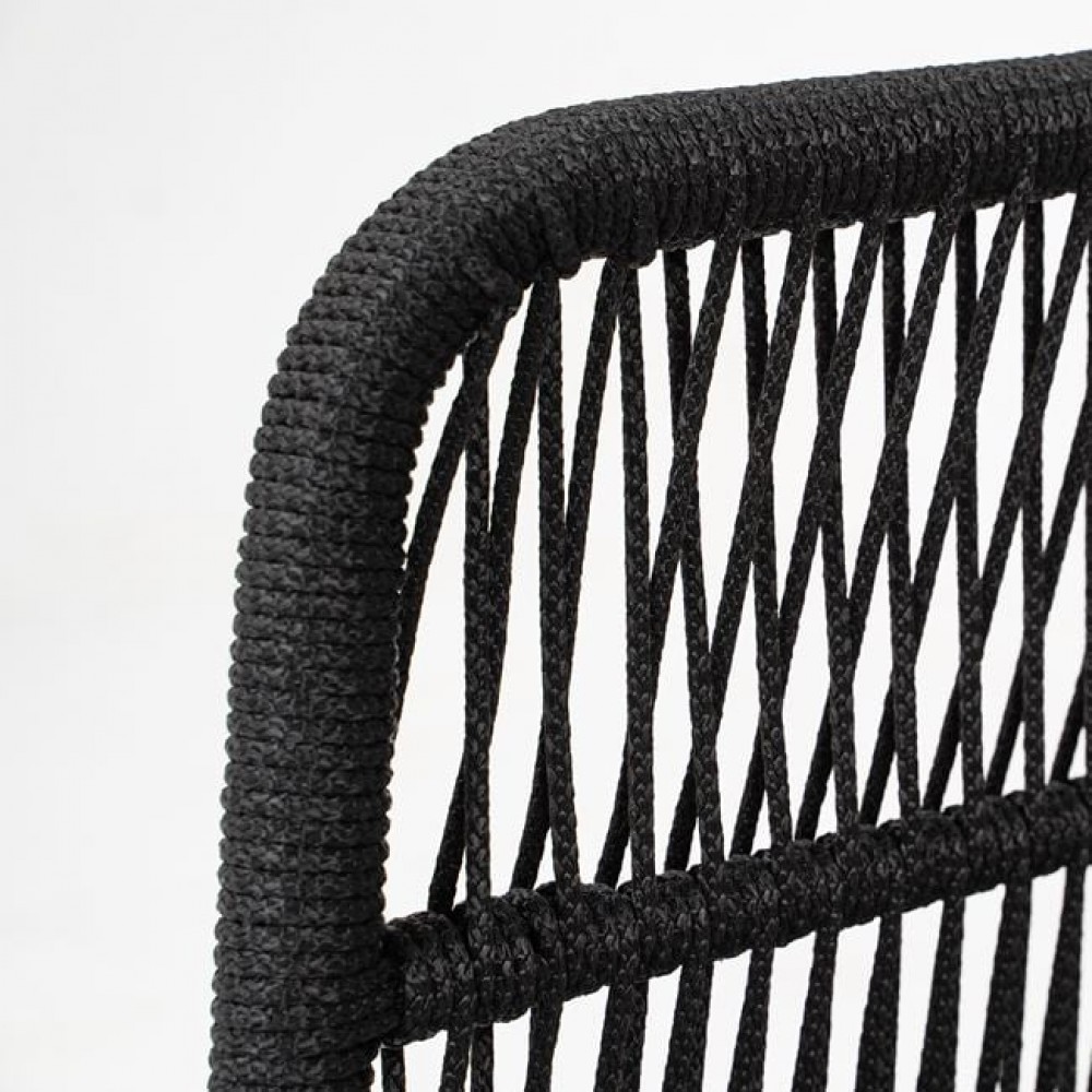 Σετ εξωτερικού χώρου "MARK" από ξύλο/σχοινί/ύφασμα σε χρώμα φυσικό/μαύρο/μπεζ