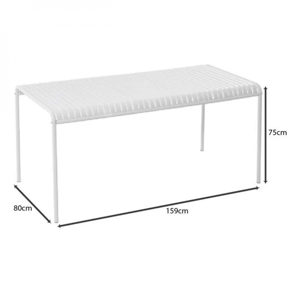 Τραπέζι εξωτερικού χώρου "MODIAL" από μέταλλο σε χρώμα λευκό 159x80x75